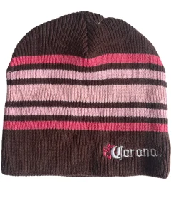 Caps & Mützen*Bio-Domes Headgear Corona Damen Beanie Winter-Mütze weiche Strick-Mütze mit Logo-Stickerei Baumwoll-Mütze KC101387COR Braun/Rosa