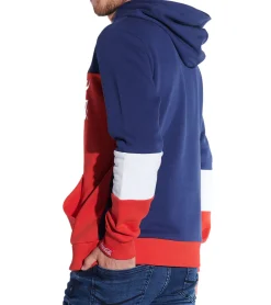 Pullover & Sweater*COURSE Coca Cola Herren Hoodie im Color-Blocking-Design Kapuzen-Pullover mit Coca Cola-Print oder Baumwoll-Sweater Blau/Rot/Weiß oder Blau/Weiß Retro Coke-Print