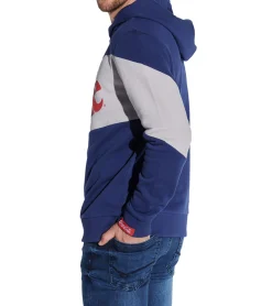 Pullover & Sweater*COURSE Coca Cola Herren Hoodie im Color-Blocking-Design Kapuzen-Pullover mit Coca Cola-Print oder Baumwoll-Sweater Blau/Rot/Weiß oder Blau/Weiß Retro Coke-Print