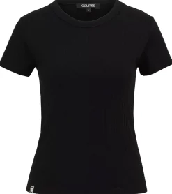 Tops & T-Shirts*COURSE Damen T-Shirt Ripp-Shirt Sommer-Shirt Kurzarm-Shirt Freizeit-Shirt 900689 Schwarz