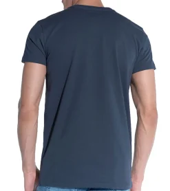 T-Shirts & Tank Tops*COURSE Elements Herren Basic T-Shirt mit V-Ausschnitt Sommer-Shirt Baumwoll-Shirt 901271 Dunkelblau