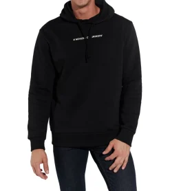Pullover & Sweater*COURSE Herren Hoodie mit "# never not grindin"-Print auf Brust Kapuzen-Pullover Baumwoll-Sweater 901141 Schwarz