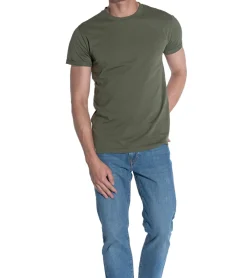 T-Shirts & Tank Tops*COURSE Herren T-Shirt mit Krempelarm Baumwoll-Shirt Rundhals-Shirt 901959 Khaki