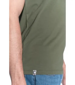 T-Shirts & Tank Tops*COURSE Herren T-Shirt mit Krempelarm Baumwoll-Shirt Rundhals-Shirt 901959 Khaki