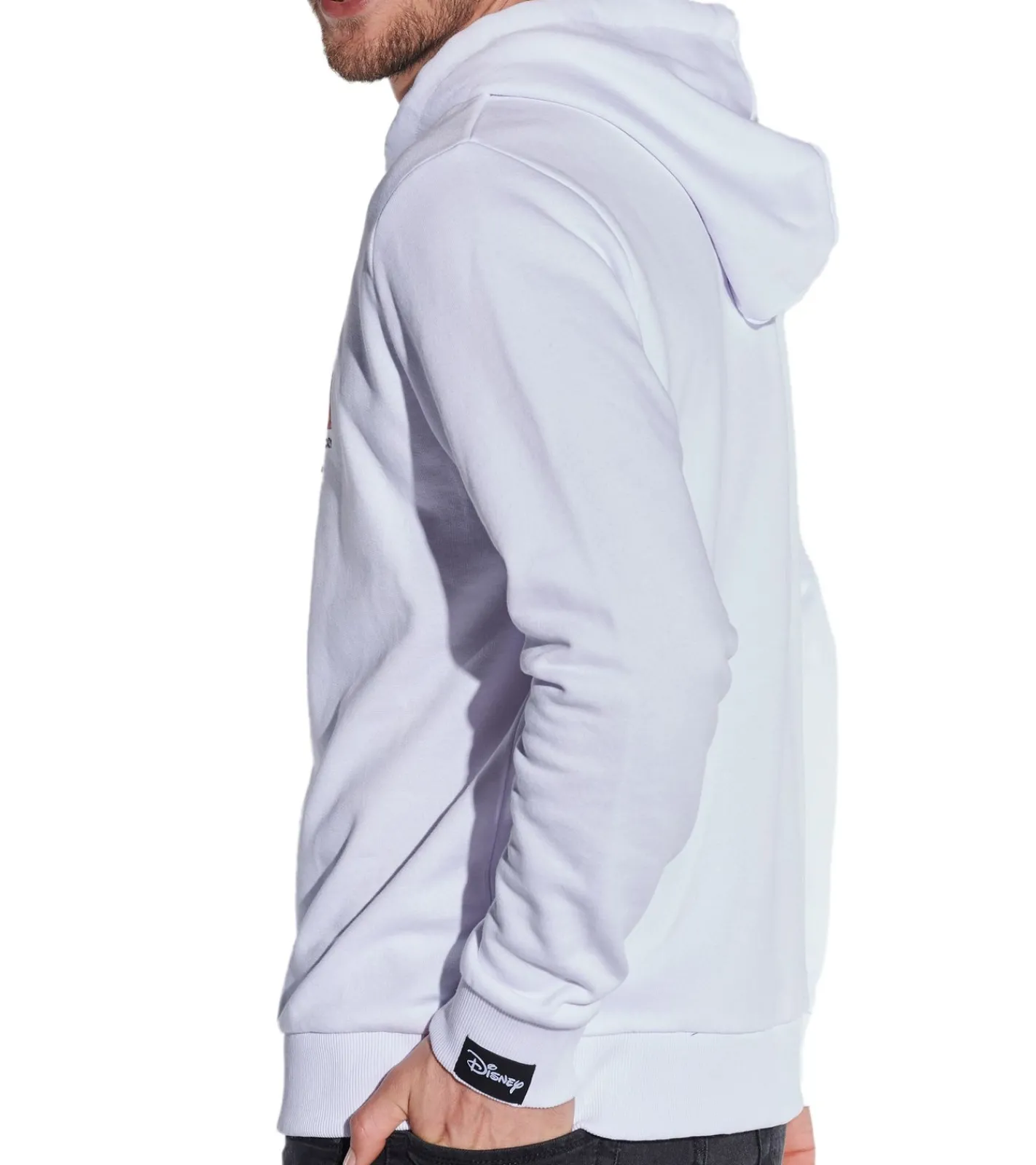 Pullover & Sweater*COURSE Mickey Mouse Herren Hoodie mit Mickey-Hand-Print und Patch Kapuzen-Pullover Baumwoll-Sweater 484 in Weiß oder Schwarz