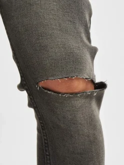 Jeans & Hosen*CRIMINAL DAMAGE Skinny-Jeans in Rip-Waschung, Grau