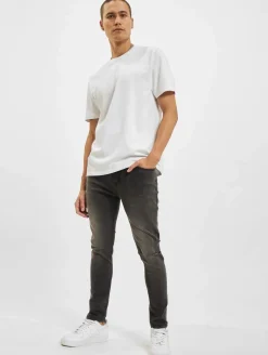 Jeans & Hosen*CRIMINAL DAMAGE Skinny-Jeans in Rip-Waschung, Grau