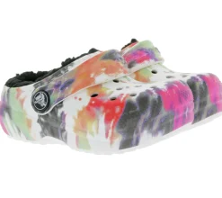Hausschuhe*crocs Classic Lined Tie-Dye Kinder Haus-Schuhe gefütterte Clogs mit Dual--Comfort 206683-0C4 Bunt