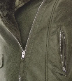 Mäntel & Jacken*O46bpx Damen Biker-Jacke Übergangs-Jacke mit Reverskragen Kunstleder-Jacke 923116 Grün