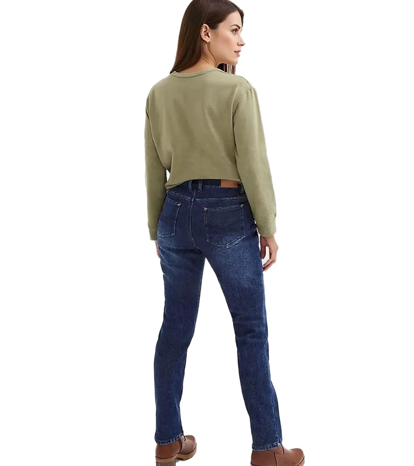 Große Größen|Hosen & Jeans*O46bpx Damen Jeans-Hose wärmende Thermo-Jeans Denim Jeans im 5-Pocket-Style 944823 Blau