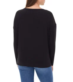 Sweater & Pullover*O46bpx Damen Langarm-Pullover mit Weihnachts-Muster Shirt mit Pailletten Longsleeve mit Glitzer-Aufdruck 951384 Schwarz/Gold