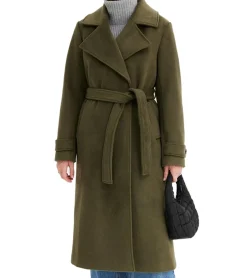 Mäntel & Jacken*O46bpx Damen Mantel in Wolloptik nachhaltiger Basic-Mantel mit Reverskragen Alltags-Jacke 907949 Olivgrün