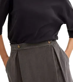 Große Größen|Röcke*O46bpx Damen Midi-Rock Cord-Rock mit Kellerfalten aus Bio Baumwolle Faltenrock Große Größen 908254 Grau