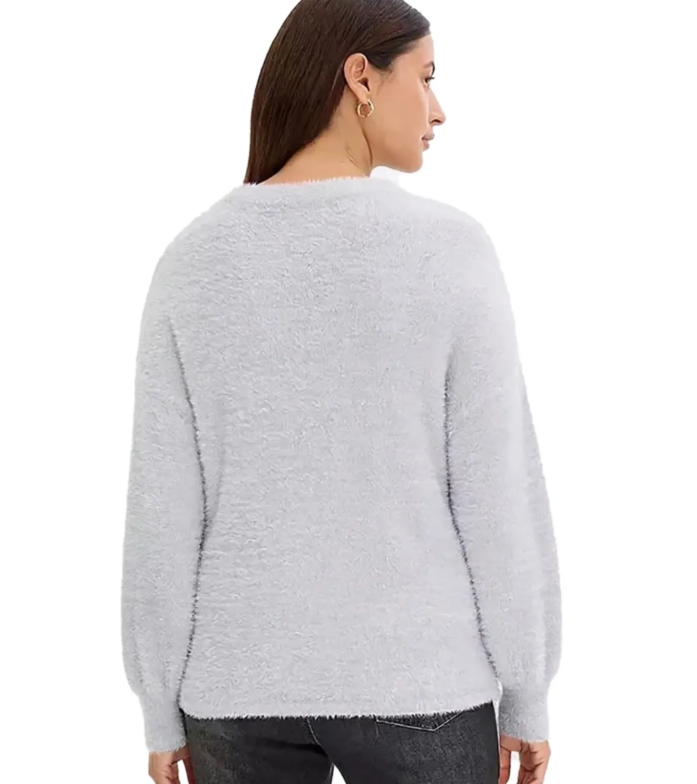 Sweater & Pullover*O46bpx Damen Pullover kuscheliger Umstands-Pulli Schwangerschafts-Kleidung Große Größen 929463 Grau