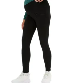 Fitnessmode & Jogginghosen*O46bpx Damen Schwangerschafts-Hose schlichte Basic-Hose Umstandsmode Sport-Leggings 950753 Schwarz