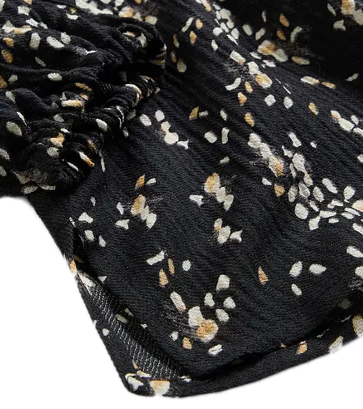 Große Größen|Poloshirts & Blusen*O46bpx Damen Sommer-Bluse mit Seidenanteil dünne Woll-Bluse Crinkle-Tunika Langarm-Shirt 974161 Schwarz