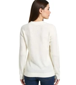 Große Größen|Sweater & Pullover*O46bpx Damen Strick-Pullover mit Rundhals-Ausschnitt Alltags-Pullover Sweater 934030 Weiß