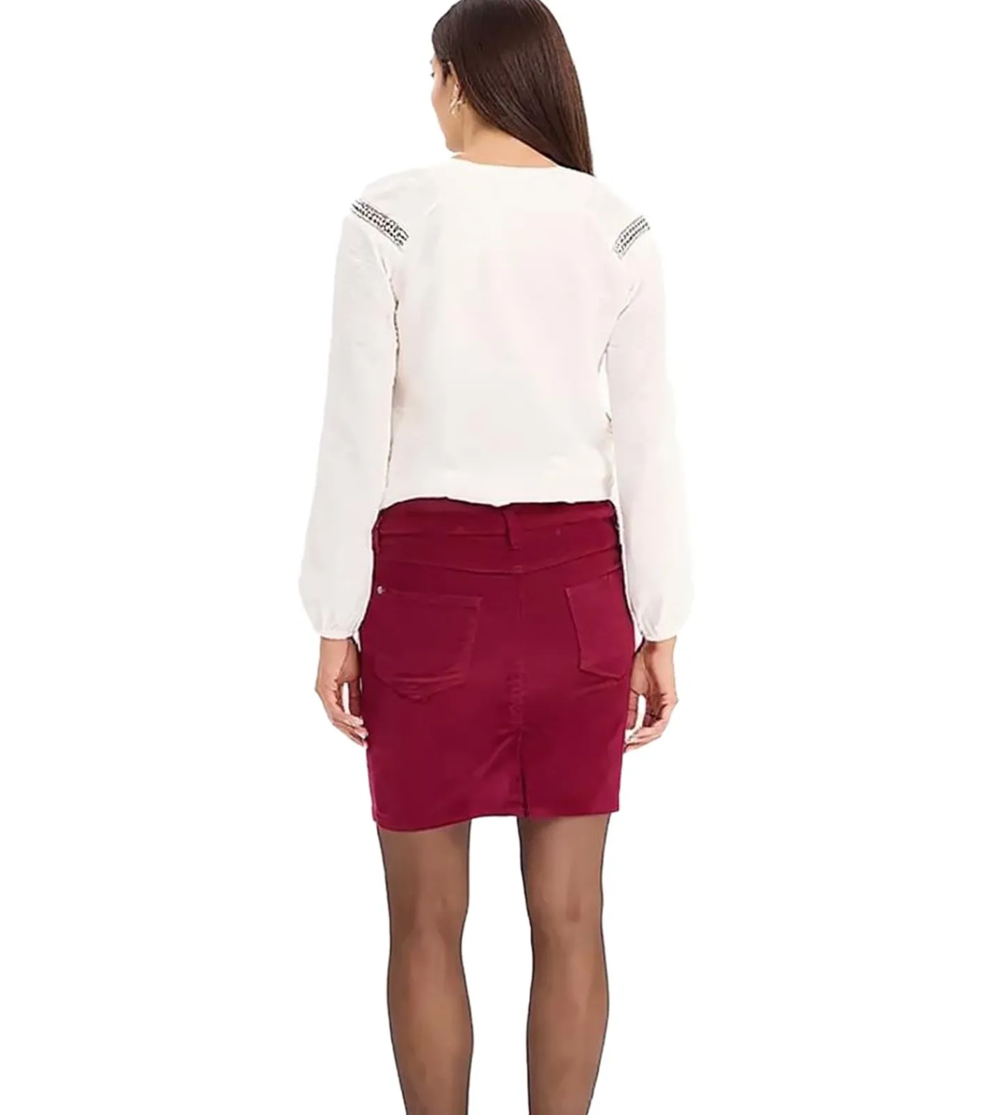 Große Größen|Röcke*O46bpx Damen Umstands-Rock Mini-Rock Cord-Rock Schwangerschaftsmode 939056 Weinrot