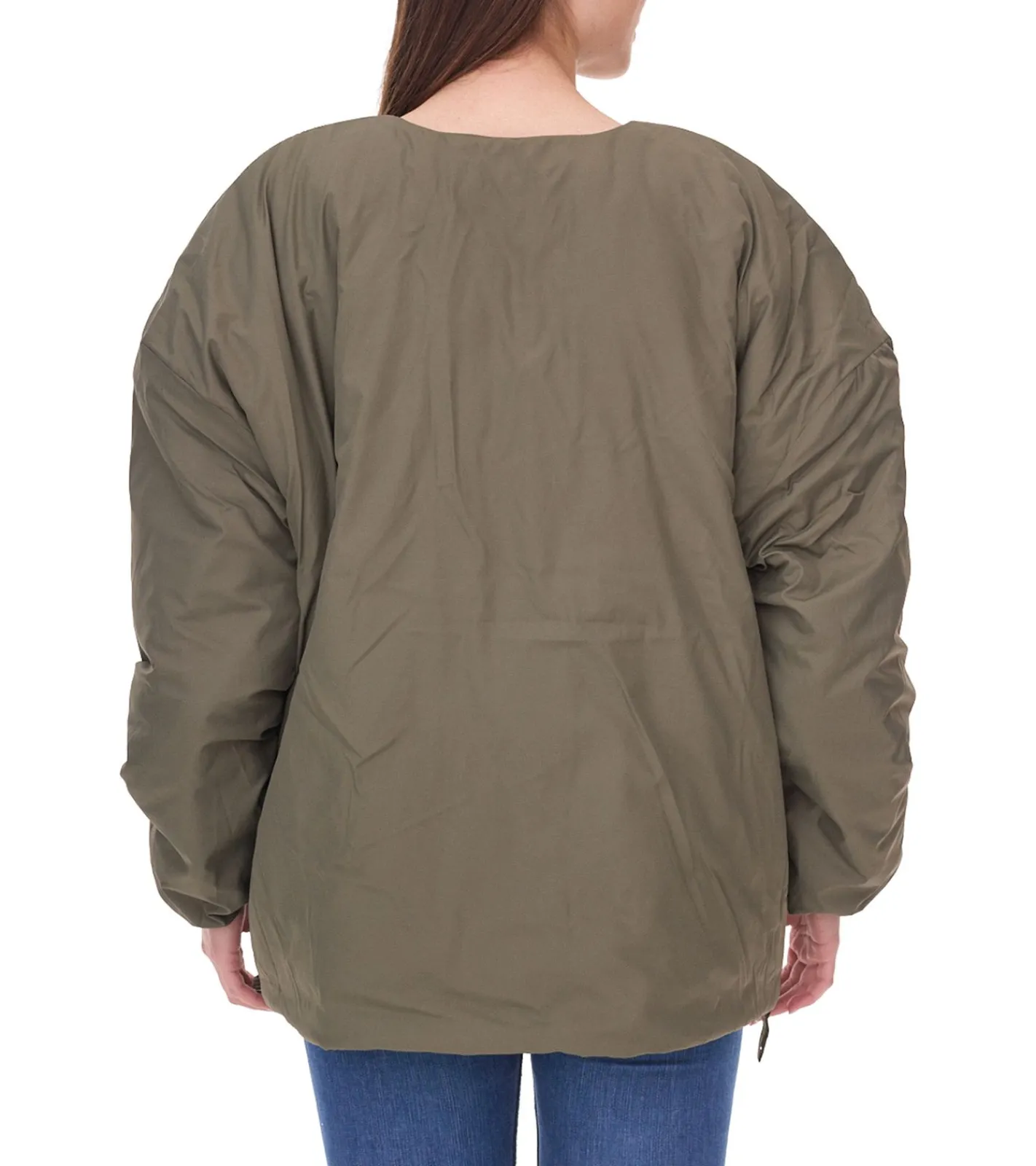 Große Größen|Mäntel & Jacken*O46bpx Damen wattierte Wende-Jacke Frühlings-Jacke mit verstellbarem Saum Übergangs-Jacke Oversize 954904 Dunkelgrün