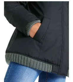Mäntel & Jacken*O46bpx Damen Winter-Jacke mit Strick-Details stylische Outdoor-Jacke 955517 Schwarz