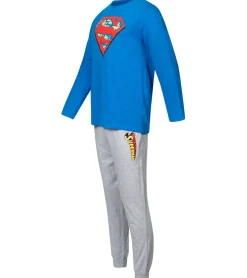 Nachtwäsche & Bademode*Disney DC Comics, Marvel oder Schlafanzug , Star Wars oder Spiderman Pyjama-Set mit großem Logo auf der Brust Blau/Grau/Schwarz Superman