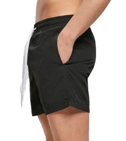 Nachtwäsche & Bademode*DEF MERCH Herren Bade-Shorts Sommer-Shorts mit Taschen und Innenslip Bademode BY050 Schwarz