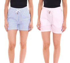 Shorts & Bermudas*DELMAO Damen Shorts kurze Hose mit seitlichen Eingriffstaschen Blau/Weiß, Rosa/Weiß oder schlicht Rosa