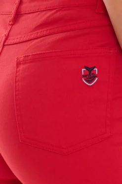 Hosen & Jeans*DELMAO Damen Sommer-Hose Jeans-Shorts Baumwoll-Hose 97270327 Rot