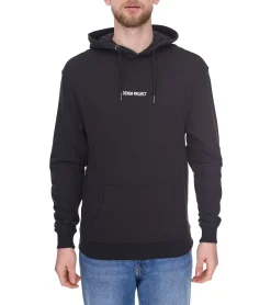 Pullover & Sweater*Denim Project Globe Drop Herren Kapuzen-Pullover Hoodie mit Kängurutasche Baumwoll-Pullover DP005 001 Schwarz
