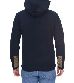 Pullover & Sweater*Denim Project Herren Fleece-Pullover mit Camouflage Muster Winter-Hoodie DP-10022-003 4341 Schwarz/Grün