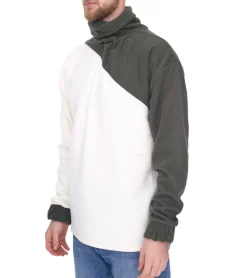 Pullover & Sweater*Denim Project Herren Fleece-Pullover schlichter Rollkragen-Pullover DP-10023-123 586 Weiß/Grün