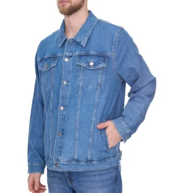 Jacken & Mäntel*Denim Project Herren Jeans-Jacke Denim-Jacke Basic-Jacke Freizeit-Jacke DP3730 559 Blau