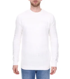 Pullover & Sweater*Denim Project Herren Strick-Pullover mit dezenter Musterung Baumwoll-Pullover Winter-Pullover Langarm-Shirt DP-10023-073 Weiß oder Schwarz