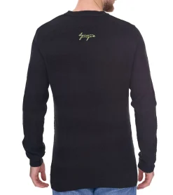 Pullover & Sweater*Denim Project Herren Strick-Pullover mit dezenter Musterung Baumwoll-Pullover Winter-Pullover Langarm-Shirt DP-10023-073 Weiß oder Schwarz