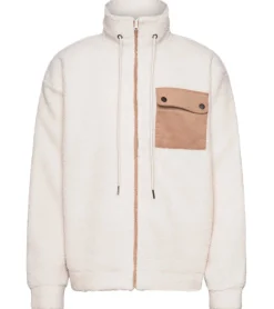 Jacken & Mäntel*Denim Project Herren stylische Teddy-Jacke Fleece-Jacke mit Stehkragen Herbst-Jacke DP-10023-082 oder Weiß Dunkelblau