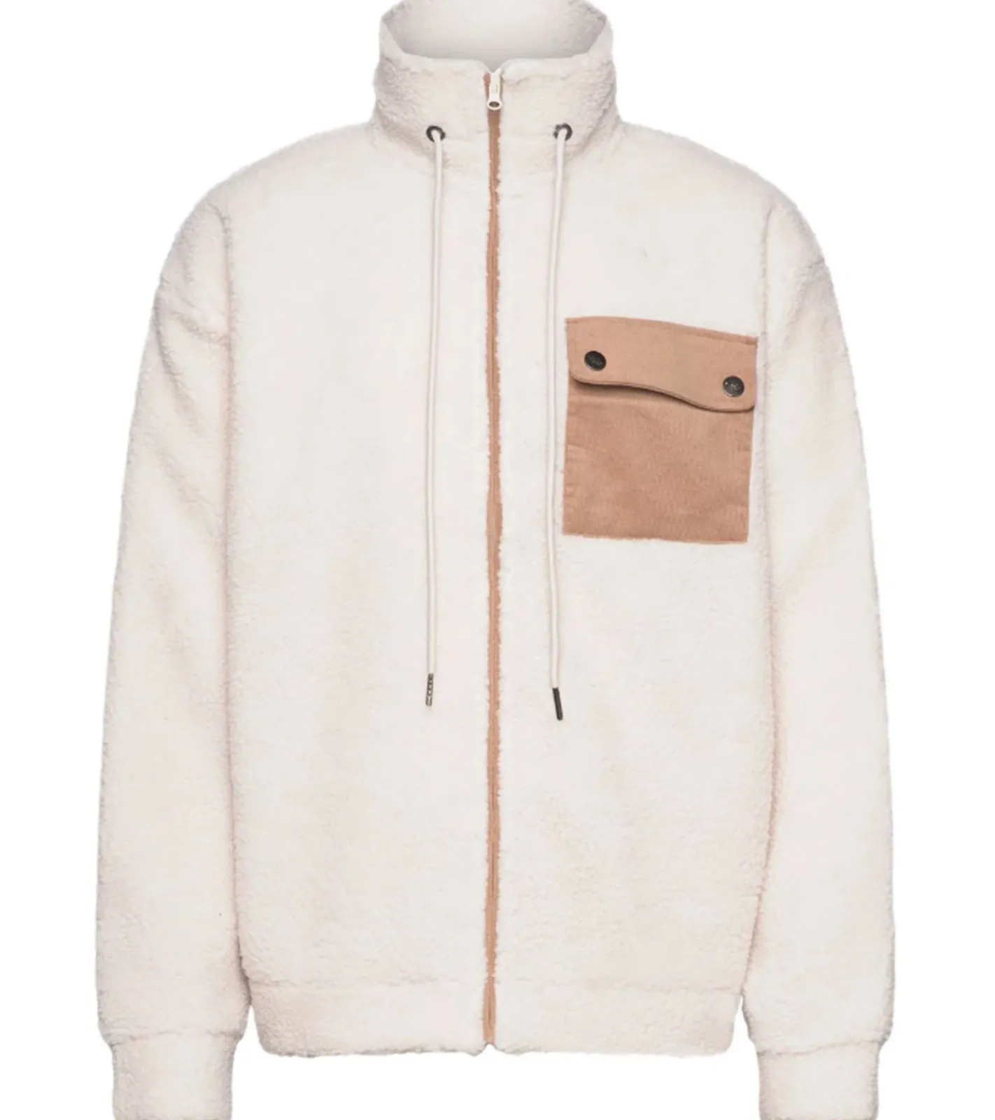 Jacken & Mäntel*Denim Project Herren stylische Teddy-Jacke Fleece-Jacke mit Stehkragen Herbst-Jacke DP-10023-082 oder Weiß Dunkelblau