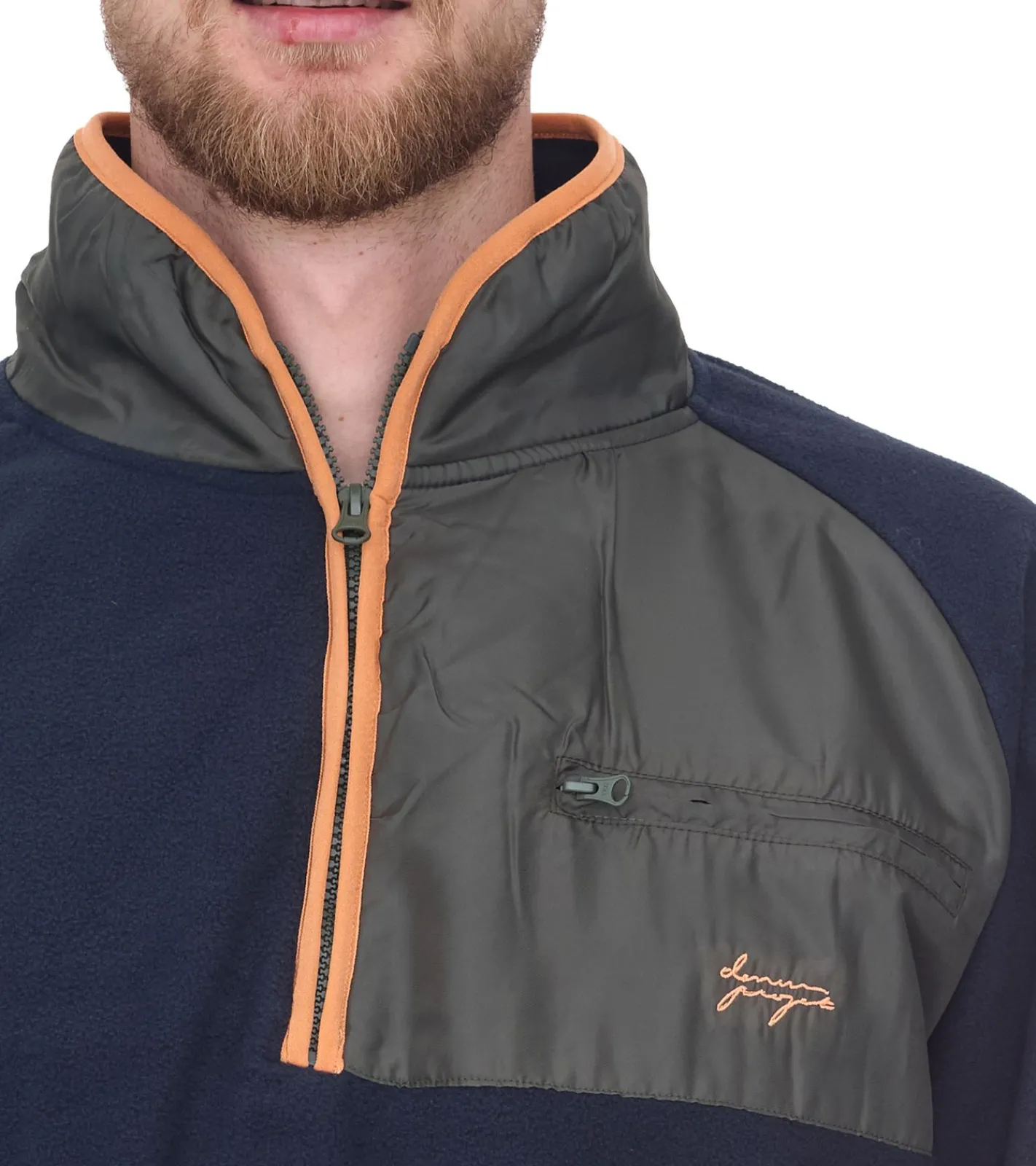 Jacken & Mäntel*Denim Project Herren Teddy-Fleecejacke mit Brusttasche Fleece-Jacke DP-10023-127 578 Dunkelblau