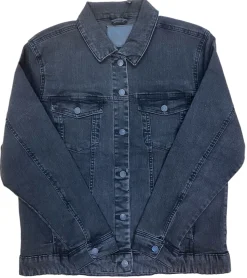Mäntel & Jacken*Denim Project mona Damen Jacke schlichte Jeans-Jacke Baumwoll-Jacke JIB-DPW-005 W007 Dunkelgrau