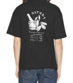 T-Shirts & Tank Tops*Denim Project Oysters Herren Baumwoll-Shirt Kurzarm-Shirt T-Shirt Rundhals-Shirt DP-10023-099 001 Schwarz