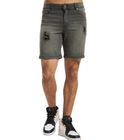 Shorts & Bermudas*Denim Project Sync Herren Jeans Bermuda-Shorts im Used Look Sommer-Shorts DP-Coll2-004 423 Grau
