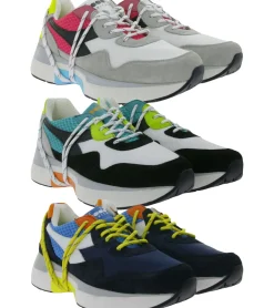 Sneaker & Turnschuhe*diadora N9000 Txs H Mesh Sneaker Made in Portugal mit Wildleder-Overlays 201.174817 01 verschieden bunte Farb-Styles Blau/Weiß/Gelb
