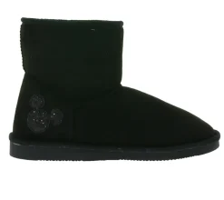 Stiefel|Boots & Stiefel*Disney Damen und Kinder Herbst-Schuhe mit glitzer Mickey Mouse Kopf gefütterte Übergangs-Schuhe 73193600 Schwarz
