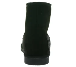 Stiefel|Boots & Stiefel*Disney Damen und Kinder Herbst-Schuhe mit glitzer Mickey Mouse Kopf gefütterte Übergangs-Schuhe 73193600 Schwarz