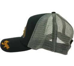 Caps & Mützen*BioworldMerch Dope Orange On Black & Leaf  Trucker-Cap stylische Baseball-Cap Baumwoll-Cap mit Netzeinsatz 7330GUY Schwarz/Grau