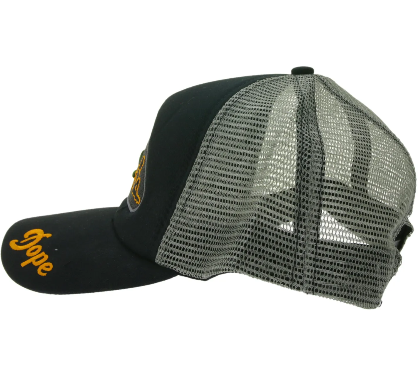 Caps & Mützen*BioworldMerch Dope Orange On Black & Leaf Trucker-Cap stylische Baseball-Cap Baumwoll-Cap mit Netzeinsatz 7330GUY Schwarz/Grau