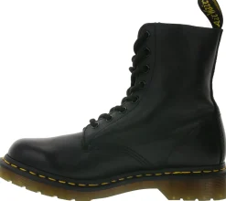 Boots & Stiefel*Dr. Martens 1460 Echtleder-Stiefel komfortable Schnür-Schuhe mit gelben Nähten 13512006 Schwarz