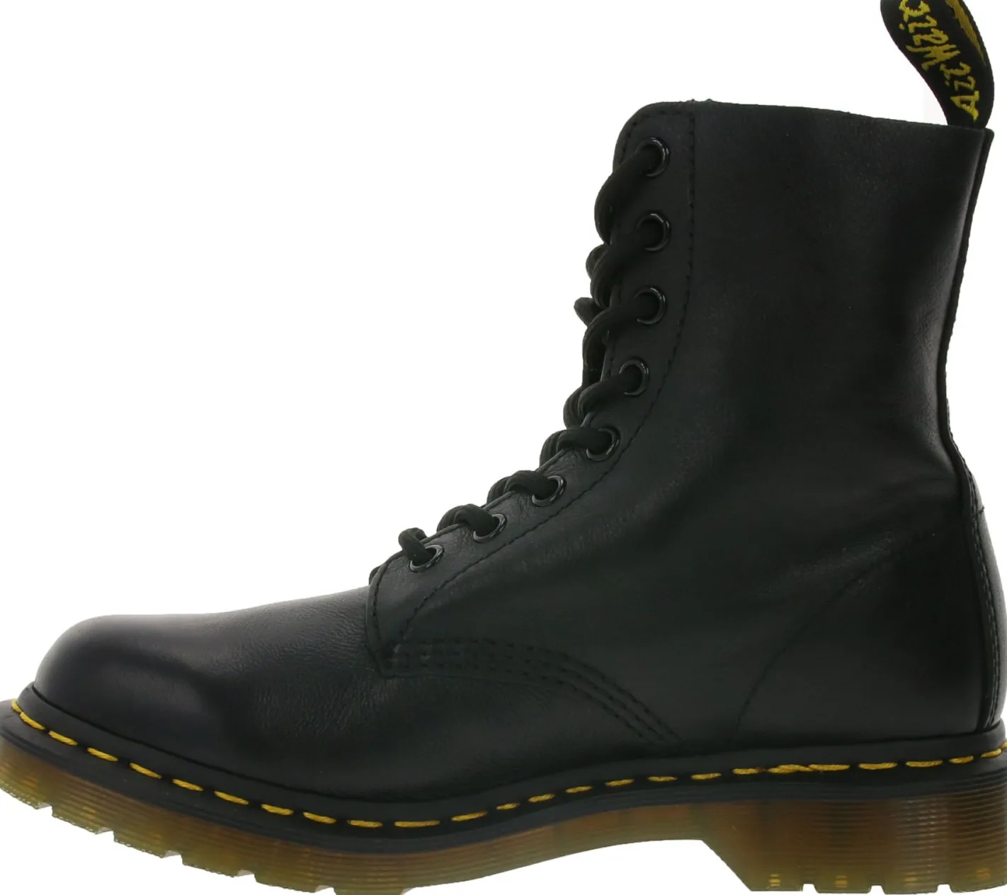 Boots & Stiefel*Dr. Martens 1460 Echtleder-Stiefel komfortable Schnür-Schuhe mit gelben Nähten 13512006 Schwarz