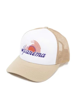 Caps & Mützen*DWD! Studioz DWD Studioz Unisex Ipanema Trucker-Cap mit großer Stickerei Sommer-Cap für Damen oder Herren Hell-Beige