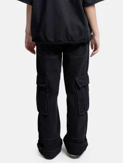 Hosen & Jeans|Jeans & Hosen*DWD! Studioz DWD Studioz Unisex Sao Paulo Cargo-Hosen für Damen oder Herren Denim-Hose mit großen Beintaschen Schwarz