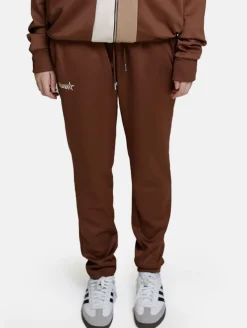 Fitnessmode & Jogginghosen|Hosen & Jeans*DWD! Studioz DWD Studioz Unisex Tapioca Jogging-Hose für Damen oder Herren Sweat-Pants mit seitlichen Retro-Streifen Braun